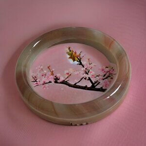 Tri-colored Jade Bangle